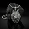 Punk Men's Wolf Head Lion Bear Fox Pure Tin Pendant Necklace Hip Hop Retro Animal Collar Chain Birthday Party Jewelry Gift