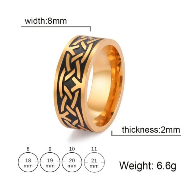My Shape Viking Celtics Knot Ring For Men Women Black Color Geometric Stainless Steel Finger Rings Vintage Male Jewelry Anillos - Rings