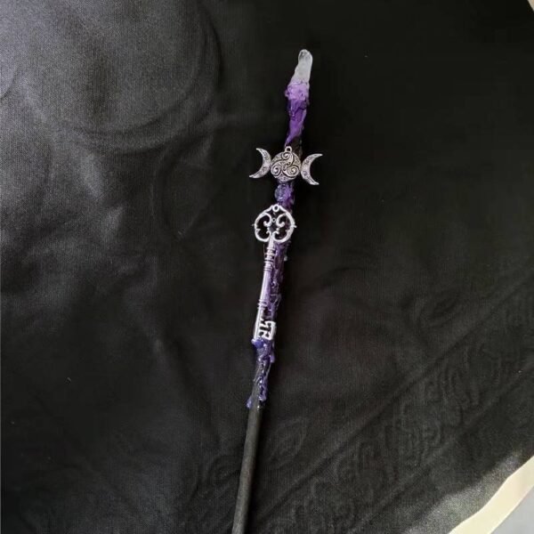 Magic Spell Witch Magic Fairy Wand Crystal Triple Crescent Moon Ritual Tool Altar Adornment Banish Evil Wicca Gift