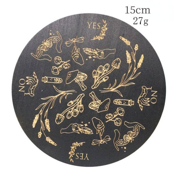 15cm Wood Black Round Witchcraft Altar Butterfly Board Meditation Cube Moon Phase Pendulum Game Magical Divination Planchette - Charms