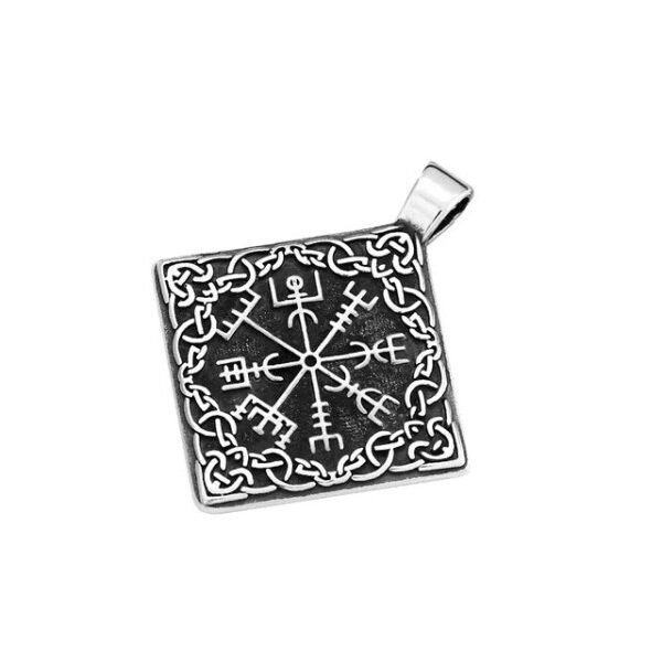 Fashion Vintage Stainless Steel Viking Compass Pendant Necklace For Men Nordic Celtic Knot Necklaces Punk Amulet Jewelry Gifts