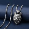 Vintage Metal Tin Lion Head Pendant Necklaces Men's Hip Hop Punk Animal Tiger Bear Wolf High End Couple Sweater Chain Jewelry