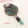 Antique Copper Retro Large Welded Semi precious Stone Retro Snake Lion Dragon Ox Necklace Pendan