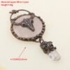 Antique Copper Retro Large Welded Semi precious Stone Retro Snake Lion Dragon Ox Necklace Pendan