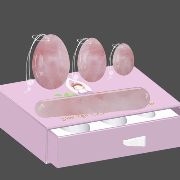 Natural Rose Quartz Yoni Egg Jade Eggs Women Kegel Exerciser Vaginal Muscles Tightening Ball Crystal Yoni Wand Kegel Eggs - Massage Ball