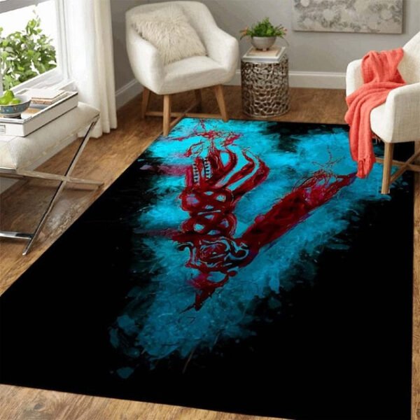 Viking Odin Wolf Rug Viking Norse Mythology Large Area Rugs Comfortable Carpet Rugs For Bedroom Printed Mat Bedroom Decor Carpet