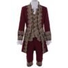 Deluxe Victorian King Prince Costume For Adult Men Top Vest Jacket Coat Blazer Suit Stage Theater Cosplay Outfit Pants Jabot Tie