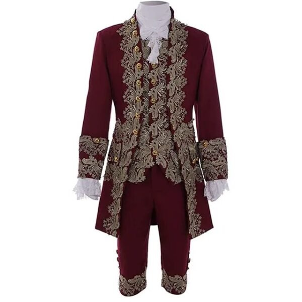Deluxe Victorian King Prince Costume For Adult Men Top Vest Jacket Coat Blazer Suit Stage Theater Cosplay Outfit Pants Jabot Tie
