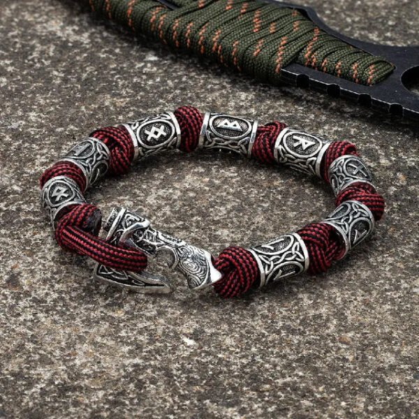 Norse Vikings Axes Wrap Bracelets Men Mjolnir Hammer Camping Paracord Survival Rope Wristband Amulet Handmade Male Jewelry Gifts