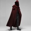 Medieval Vintage Hooded Loose Black Cloak Coats Windproof Trench Chic Winter Long Cape Poncho Gothic Mens Monk Halloween Cosplay