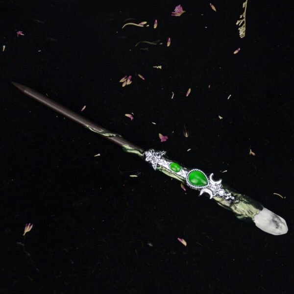 Pagan Witch Altar Adornment Wand For Wicca Fans Mysterious Quartz Power Magic Witch Wands Elf Cane