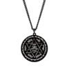 Protect God Pendant Kabbalah Amulet Names of 12 angels & Star of David Laser Cut Talisman Stainless Steel Pendant Necklace