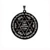 Protect God Pendant Kabbalah Amulet Names of 12 angels & Star of David Laser Cut Talisman Stainless Steel Pendant Necklace