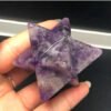 Natural Crystal Quartz Merkaba Stars Gemstone Unicursal Hexagram Great For Meditation Healing Positive Healing Balancing Set - Stones