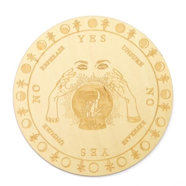 15cm Wood Black Round Witchcraft Altar Butterfly Board Meditation Cube Moon Phase Pendulum Game Magical Divination Planchette - Charms