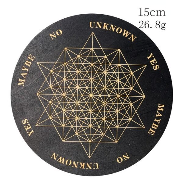 15cm Wood Black Round Witchcraft Altar Butterfly Board Meditation Cube Moon Phase Pendulum Game Magical Divination Planchette - Charms