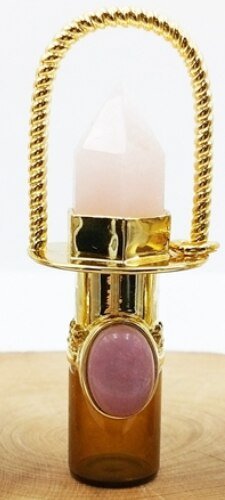 Health Crystal Quartz Rollerball Pendant Point Prism Oil Diffuser Gems Stone Perfume Bottle Glass Vial Urn Charm For Necklace - Pendants