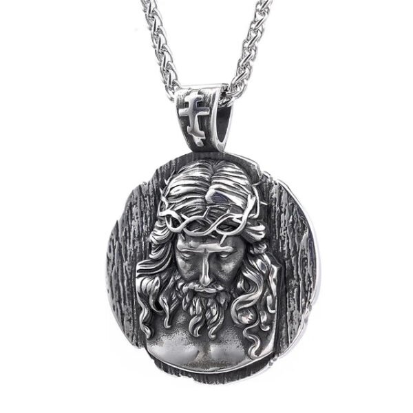 Stainless Steel Men's Shepherd Jesus Pendant Christian Jesus Necklace Amulets