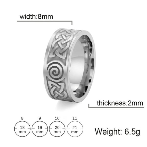 My Shape Viking Celtics Knot Ring For Men Women Black Color Geometric Stainless Steel Finger Rings Vintage Male Jewelry Anillos - Rings