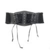 Lace straps, leather waist closure, women's decoration, shaping body, waist closure, black European and American vintage metal