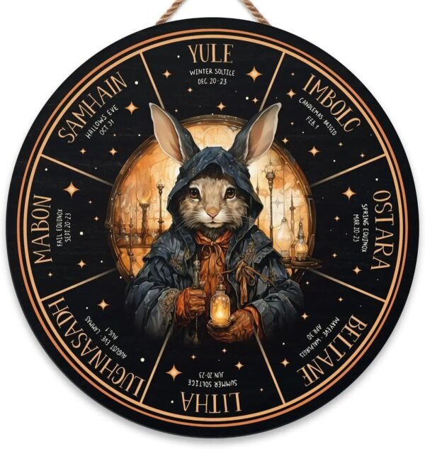 Wheel of the Year Wooden Wall Plaque - Witch Pagan Wiccan Sabbat Decor
