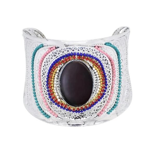 Gypsy Tribal Tibetan Bracelet for Women Boho Vintage Silver Men's Turquoise Elastic Bangles Afghan Turkish Ethnic Indian Jewelry