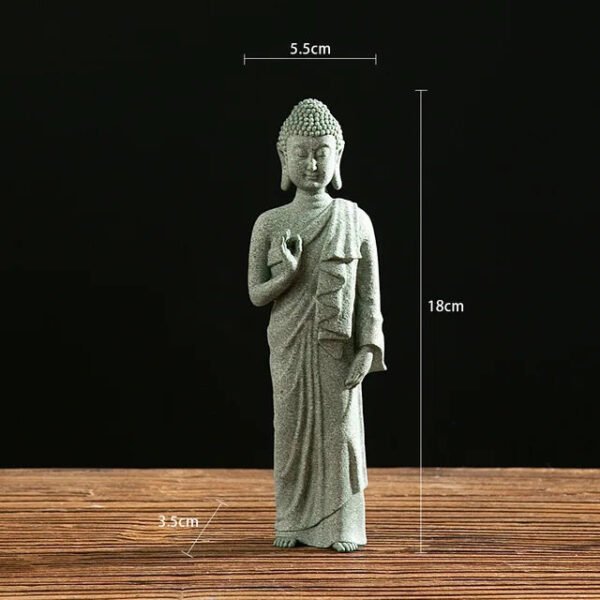 Buddhist Ornament Buddha Statue Zen Ornament Buddhist Figurines Sandstone Artwork Oriental Culture Ornament Home Ornament