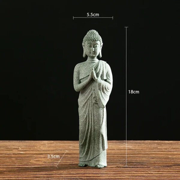 Buddhist Ornament Buddha Statue Zen Ornament Buddhist Figurines Sandstone Artwork Oriental Culture Ornament Home Ornament