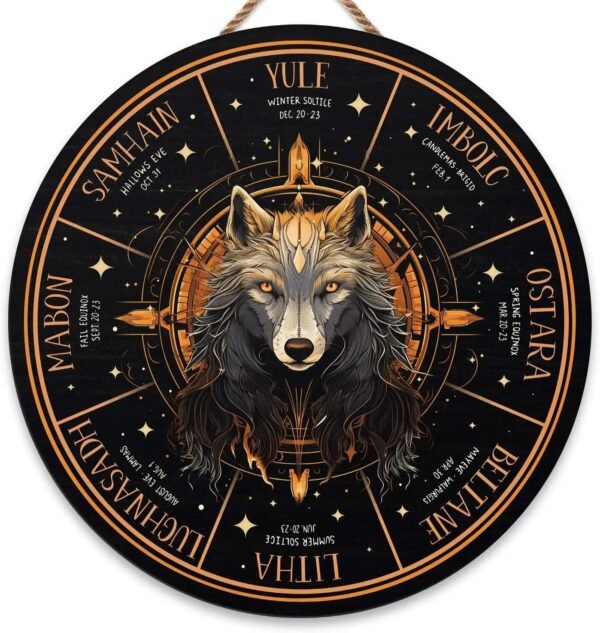 Wheel of the Year Wooden Wall Plaque - Witch Pagan Wiccan Sabbat Decor