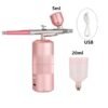 Pink Mini Air Compressor Kit Air-Brush Paint Spray Gun Airbrush For Nail Art Tattoo Craft Cake Nano Fog Mist Sprayer