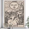 Tarot Card Psychedelic Scene Home Decoration Art Tapestry Hippie Bohemian Decoration Divination Wall Hanging Sheets - Tapestry