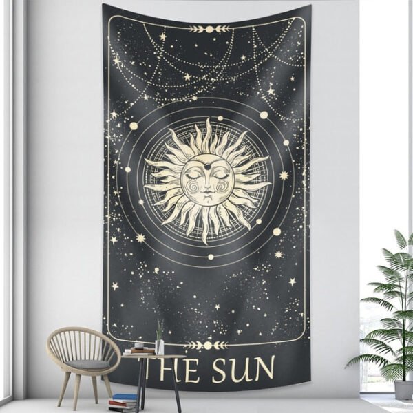 Tarot Card Psychedelic Scene Home Decoration Art Tapestry Hippie Bohemian Decoration Divination Wall Hanging Sheets - Tapestry