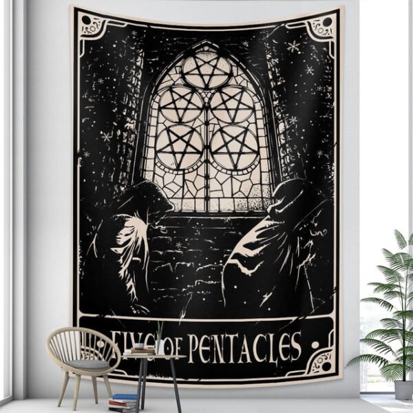 Tarot Card Psychedelic Scene Home Decoration Art Tapestry Hippie Bohemian Decoration Divination Wall Hanging Sheets - Tapestry