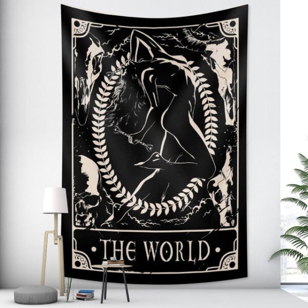 Tarot Card Psychedelic Scene Home Decoration Art Tapestry Hippie Bohemian Decoration Divination Wall Hanging Sheets - Tapestry