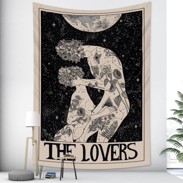 Tarot Card Psychedelic Scene Home Decoration Art Tapestry Hippie Bohemian Decoration Divination Wall Hanging Sheets - Tapestry