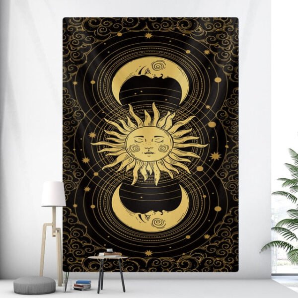 Tarot Card Psychedelic Scene Home Decoration Art Tapestry Hippie Bohemian Decoration Divination Wall Hanging Sheets - Tapestry