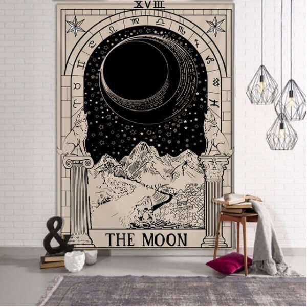 Tarot Card Psychedelic Scene Home Decoration Art Tapestry Hippie Bohemian Decoration Divination Wall Hanging Sheets - Tapestry