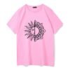 Sun and moon print Harajuku top Tee vintage fashion new large size loose casual short sleeved T shirt streetwear women clothing|T-Shirts|