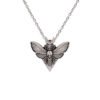 SanLan Death Head Moth Pendant Necklace Wicca Jewelry Goth Moth and The Moon