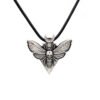 SanLan Death Head Moth Pendant Necklace Wicca Jewelry Goth Moth and The Moon