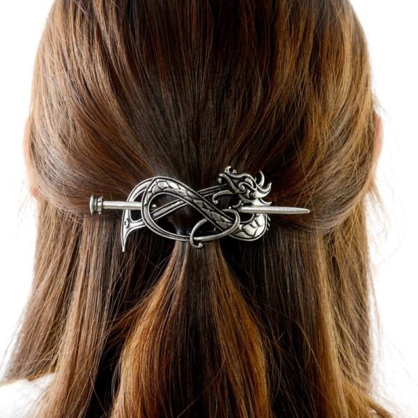 Viking Dragon Hair Hairpins Clips- Norse Celtic Knot Hair Accessories Hair Slide Hair Barrettes Irish Hair Decor for Long Hair Jewelry Braids Hair Stick With Dragon Design