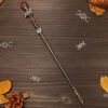 Natural Crystal Scepter Wiccan Wand Magic Altar Ornament Vintage Fairy Wood Stick Props Accessories Handmade Unique Jewelry Gift - Hair Jewelry